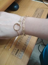 5 unids/set Punk de cristal de oro pulsera cadena gruesa mujer Bohemia geométrico cadena OT hebilla pulsera conjunto de joyas de niña de fiesta regalo