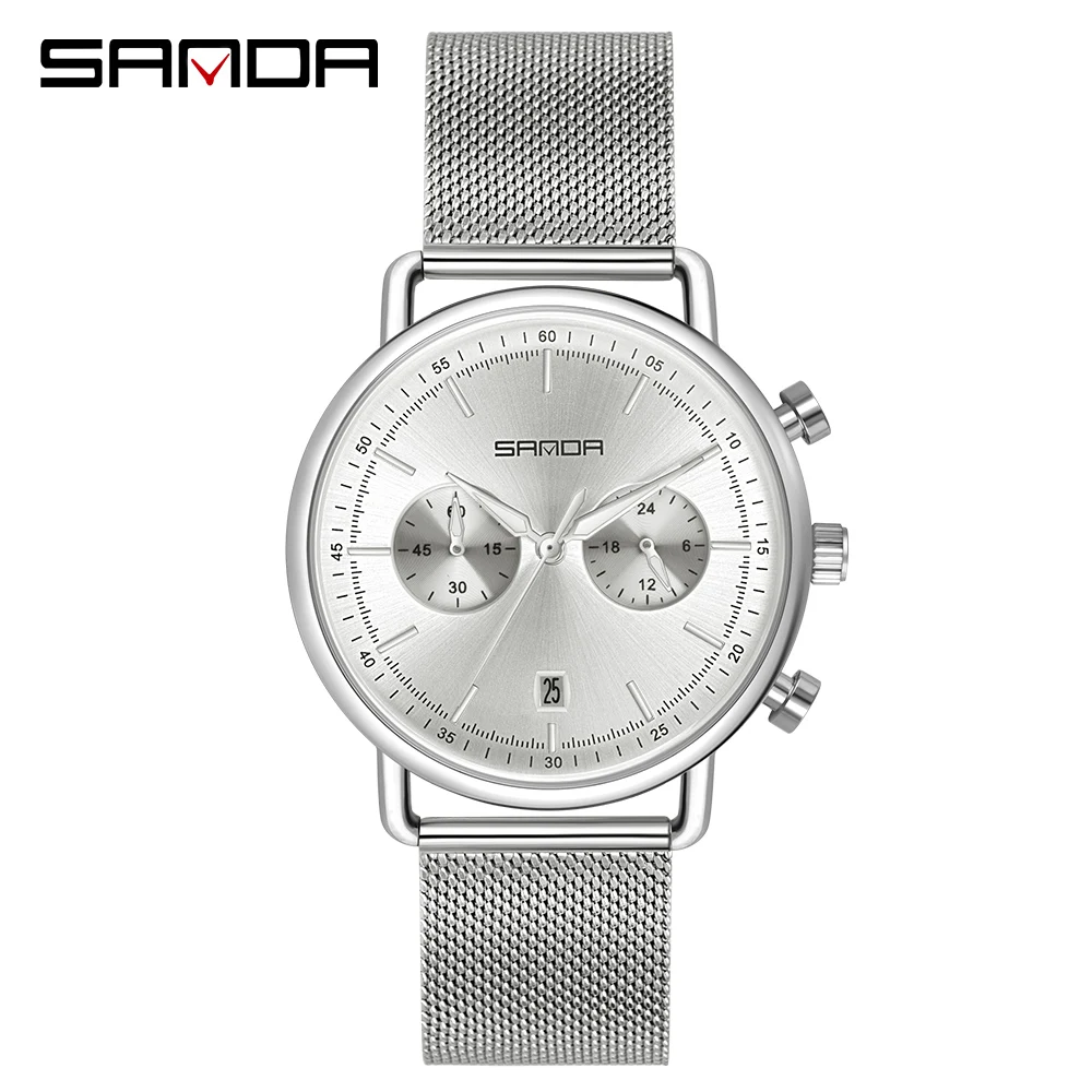 SANDA New Simple Watch Bar Nail Scale With Calendar Business Casual Men's Leather Quartz Watches Waterproof Trend Watch For Men
SANDA New Simple Watch Bar Nail Scale With Calendar Business Casual Men's Leather Quartz Watches Waterproof Trend Watch For Men