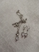 Colgante de joyas de plata de ley 925 con diseño de ala angular, conjunto de joyería con estilo coreano y cadena de 18