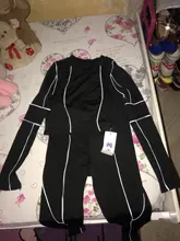 Kliou-Conjunto de dos piezas de fitness para mujer, top corto de manga larga negra, leggings de cintura alta de retales a rayas blancas, chándal activo