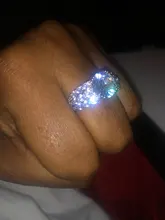 Huitan-Anillo de boda con Circonia cúbica para mujer, sortija de boda con zirconia cúbica, zirconia, circonita, zirconita, redonda, grande, alta calidad