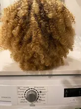 Afro corto rizado pelucas con flequillo para las mujeres negras rubia marrón Cosplay sintético Africana pelucas resistente al calor Lizzy