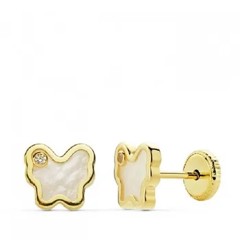 EARRING BUTTERFLY AND PEARL. 7X6 MM. 
EARRING BUTTERFLY AND PEARL. 7X6 MM.