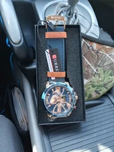 CURREN-Reloj deportivo para hombre, pulsera de cuero, deportivos, de piel militar, esfera de segundos/minutos, masculino