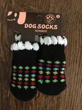 4 Uds. De zapatos de perro cachorro cálido calcetines para mascotas acrílicos suaves, Calcetines antideslizantes de dibujos animados para perros pequeños y medianos, producto para mascotas S/M/L