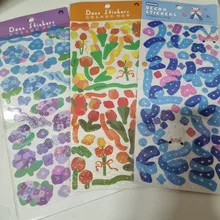 Pegatinas de flores de dibujos animados para mascotas, pegatinas bonitas de Corea Ins, láser brillante, papelería para teléfono móvil, adhesivo decorativo artesanal, 1 Uds.