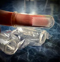 Cepillo de dientes con caja para dedos de bebé, cepillo de limpieza de goma suave de silicona para niños, masaje transparente, cuidado Dental