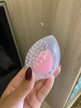 Soporte de esponja de belleza estuche de almacenamiento, maquillaje, licuadora, soporte para esponjas, vacío, cosmético, en forma de huevo, transparente, caja de secado 2020, 1 ud.