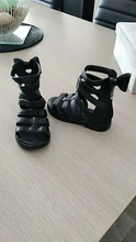 Sandalias de gladiador para niñas, botas con lazo trasero, zapatos de princesa de banda estrecha, color negro, para verano, 2021