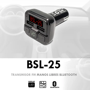 BSL-25, FM transmitter, hands-free, Bluetooth, 5V/2,4A Dual USB fast charger, USB and Micro SD ReproductorMp3,boton 3d, display
BSL-25, FM transmitter, hands-free, Bluetooth, 5V/2,4A Dual USB fast charger, USB and Micro SD ReproductorMp3,boton 3d, display