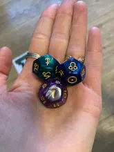 Pinzas de resina de dados de Tarot de 12 lados, juego de cartas de astrología, Tarot, constelación, adivinación, familia, amigo, 3 uds.