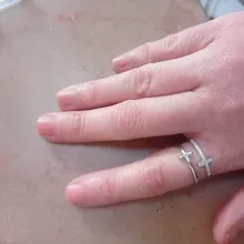 Nueva moda Cubic Zirconia Cruz de cristal anillos de oro doble geométrica anillo ajustable para mujeres de moda hermosa joyería 2021