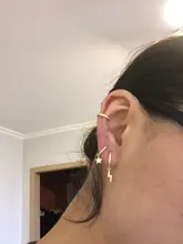 ROXI-pendientes de plata de ley 925 con Clip para mujer, pendientes no perforados, con formas geométricas C