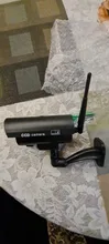 Cámara simulada vídeo cctv, cámara de vigilancia con antena wifi infrarroja LED parpadeante alimentada por batería, falsa de seguridad