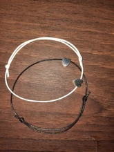 2 unids/lote Pequeño amor corazón pulsera de la suerte, rojo, negro, blanco, Color de la cuerda pulsera ajustable par de Pulseras de Moda al por mayor