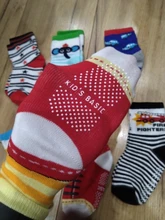 Calcetines náuticos antideslizantes de algodón para niños, calcetín de corte bajo para chico, con empuñaduras de goma, para las cuatro estaciones, de 0 a 6 años, 6 par/lote