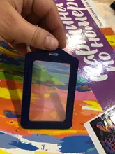 Cuero de la PU funda de credencial de identificación claro borde de Color cordón agujeros Banco tarjeteros ID titulares accesorios DropShipping. Exclusivo. 1pc