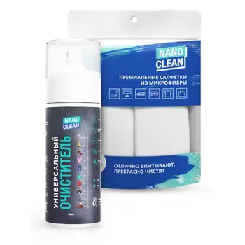 Set antibacterial nanoclean: Universal eco-friendly cleaner all surfaces 150 ml + fiber 2 PCs
Set antibacterial nanoclean: Universal eco-friendly cleaner all surfaces 150 ml + fiber 2 PCs