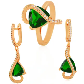 Jewelry sets qsy plated and cubic zirconia set earrings and ring with green cubic zirconia inlay
Jewelry sets qsy plated and cubic zirconia set earrings and ring with green cubic zirconia inlay