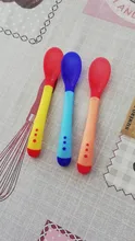 Gran oferta 3 unids/set pequeño niños pequeños utensilios de plástico bebé cucharas de alimentación infantil calor herramienta de niños sensibles vajilla