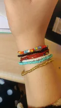 HangZhi 2020 nuevo 7 unids/set moda Simple Multicolor Boho elástico semillas cuentas pulseras para las mujeres joyería de la personalidad