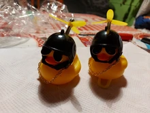 Decoración de pato amarillo pequeño para bicicleta de montaña, embellecedor de bicicleta de carretera con tira de luz fija, casco de manillar de motocicleta, viento roto