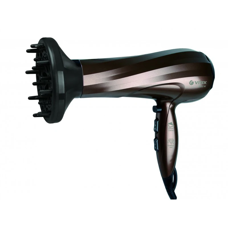 Фен Vitek VT-2298 BN (2400 Вт; 6 режимов; ионизация; защита от перегрева; петля для подвешивания)