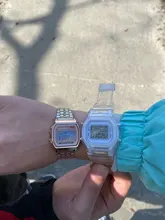 Reloj deportivo Digital para hombre y mujer, cronógrafo de pulsera transparente, informal, dorado, regalo para amantes, para niños y mujeres