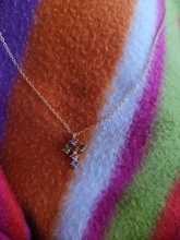 CANNER-collar de plata de ley 925 para mujer, collares con colgante de circón de colores cruzados, joyería femenina, collares de Color dorado