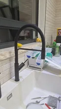 BLACK Kitchen Faucet Pull-Out LANGYO Mixer Single-Handle 360-Rotation Silver