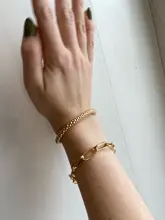 5 unids/set Punk de cristal de oro pulsera cadena gruesa mujer Bohemia geométrico cadena OT hebilla pulsera conjunto de joyas de niña de fiesta regalo