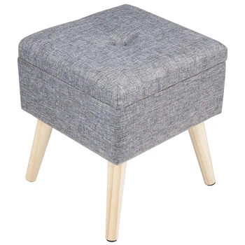 Linen 32x32x36,5CM Ottoman with Storage Space Stool Pouf Storage Chest Wooden Legs Removable Lid for Home Living Room Furniture
Linen 32x32x36,5CM Ottoman with Storage Space Stool Pouf Storage Chest Wooden Legs Removable Lid for Home Living Room Furniture