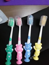 Cepillo de dientes de dibujos animados para el hogar de bebé, conjunto de pelo suave de carbón de bambú, de silicona, para cepillado de dientes, 4 Uds.