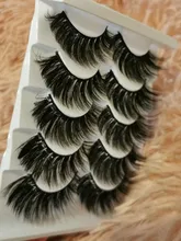 5 pares de pestañas postizas 3D largas naturales de imitación de pelo de visón Wispies Fluffies Drama pestañas suaves hechas a mano Libre de crueldad pestañas negras