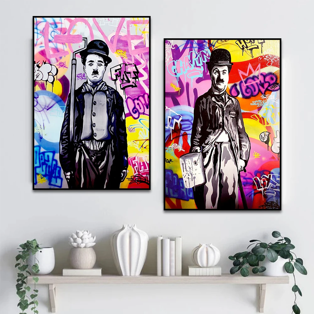 

Pop Street Graffiti Funny Man Canvas Painting Poster And Print Modern Wall Art Picture For Living Room Home Decoration Frameless