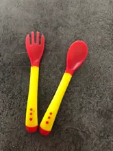 Gran oferta 3 unids/set pequeño niños pequeños utensilios de plástico bebé cucharas de alimentación infantil calor herramienta de niños sensibles vajilla