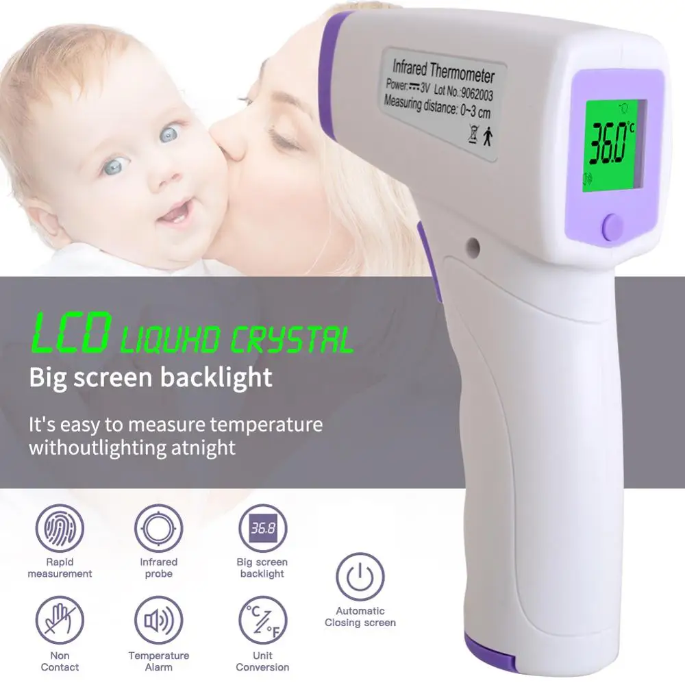 Infrared Forehead Thermometer Portable Household Non-Contact Fever Digital Thermometer With LCD Display For Adult Infants Kids
Infrared Forehead Thermometer Portable Household Non-Contact Fever Digital Thermometer With LCD Display For Adult Infants Kids