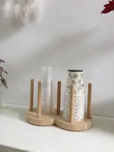 Portavasos de madera para el hogar, dispensador de agua para tienda de té de la leche, soporte de papel desechable, para llevar, decoración del hogar