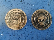 50 Uds de Bitcoin tesoro de oro monedas capitán pirata fiesta Cofre del Tesoro pirata niño tesoro pecho Moneda de dinero