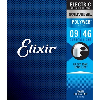 12025 polyweb string kit for electric guitar, nickel plated steel, custom light 9-46, Elixir
12025 polyweb string kit for electric guitar, nickel plated steel, custom light 9-46, Elixir