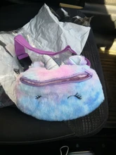 Riñonera de unicornio para mujer, Cangurera de felpa con dibujos animados, bolso de pecho para teléfono de viaje a la moda, 2021