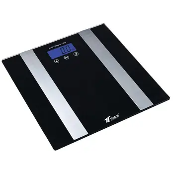 THULOS, Bathroom scale in black with Max 180kg, measures weight in kgs and lbs with auto automatic lit and slaking.
THULOS, Bathroom scale in black with Max 180kg, measures weight in kgs and lbs with auto automatic lit and slaking.