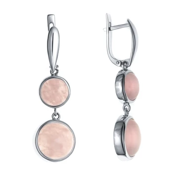 Silver earrings with quartz pink blue. 
Silver earrings with quartz pink blue.