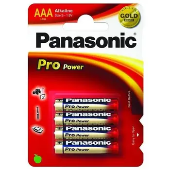 IBT-PLR03-B4 - Blister card 4 batteries Mini stylus AAA alkaline LR03 Pro PowerPANASONIC3.17 
IBT-PLR03-B4 - Blister card 4 batteries Mini stylus AAA alkaline LR03 Pro PowerPANASONIC3.17