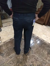 Pantalones vaqueros elásticos para hombre, informales, de alta calidad, ajuste Regular, azul oscuro, holgados, para primavera y otoño, novedad
