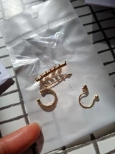 ZYZQ-pendientes de aro con flor de cristal estilo retro geométrico para mujer, aretes con Clip de estrella Color dorada, Clip no perforado, joyería aros para mujer