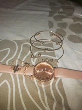 5 unid/set nueva moda mujer relojes ronda números arábigos, reloj de cuero de las mujeres Vestido Mujer relojes de lujo reloj de pulsera conjunto