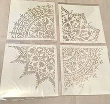 Rueda circular de Mandala 1/4 de 20x20cm, plantilla para pintura, libro de recortes colorear, plantilla decorativa de álbum en relieve