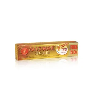 Natural Toothpaste Miswak Total Care Gold Edition - (Salvadora Pérsica) - 120 + 50 gr Free - LIMITED
Natural Toothpaste Miswak Total Care Gold Edition - (Salvadora Pérsica) - 120 + 50 gr Free - LIMITED
