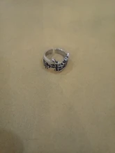 Gótico de plata Chapado en Color Retro Punk Hip-Hop Cruz hueca anillos ajustables anillo regalo de la joyería para hombres mujeres Vintage Unisex joya